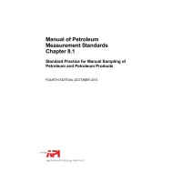 API MPMS Chapter 8.1:2013