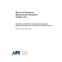 API MPMS Chapter 12.2:2025