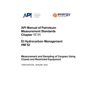 API MPMS Chapter 17.11 / EI HM 52:2024